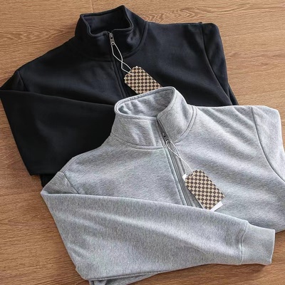 男士外套春秋款纯棉卫衣立领开衫