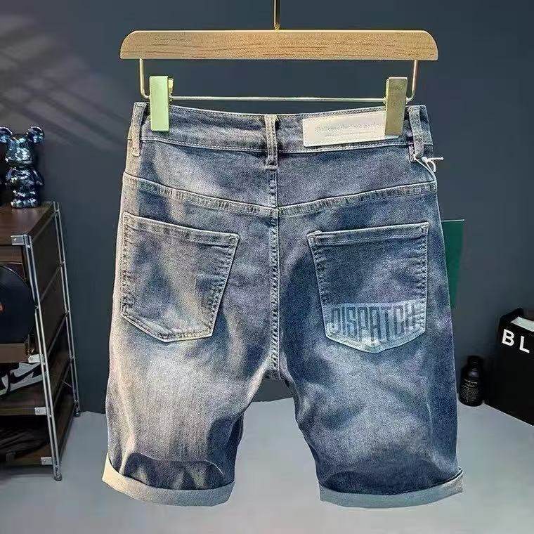 潮牌破洞牛仔短裤男夏季新款男士薄款休闲直筒中裤子半截裤五分裤,男装,短裤,淘宝优惠券,粉丝福利购,淘宝优惠卷