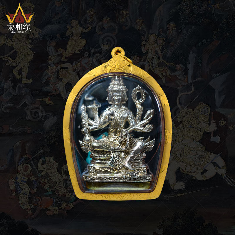 【万事如意版四面神】龙婆禅南2557年四面佛 众僧版 泰国佛牌保真