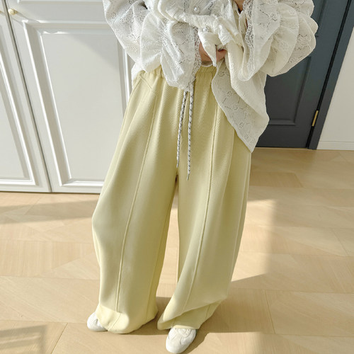 大码女装胖mm美式弯刀运动裤