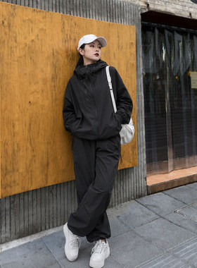 大码女装胖mm工装休闲两件套