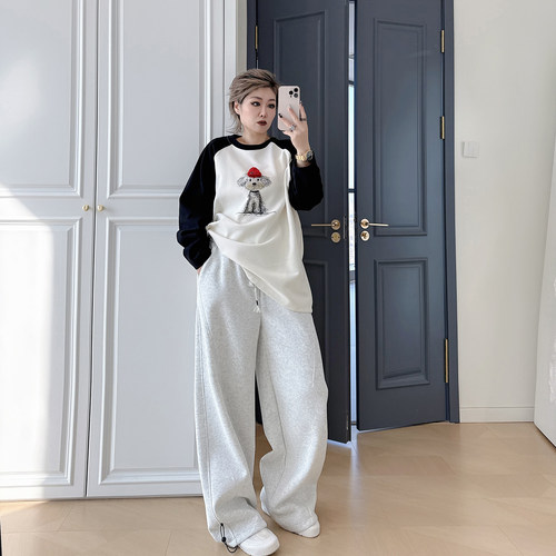 大码女装胖mm高腰香蕉裤运动裤