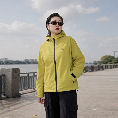 大码女装胖mm防风连帽外套