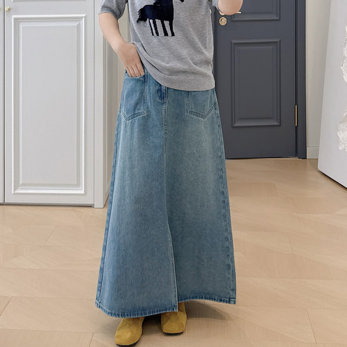 大码女装胖mm高腰牛仔半身裙