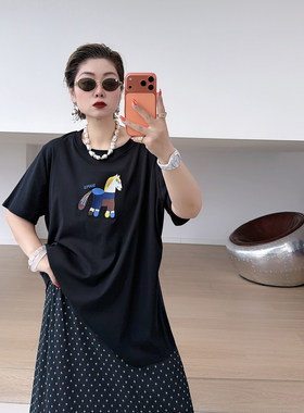 大码女装胖mm显瘦减龄百搭上衣