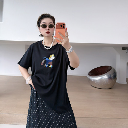 大码女装胖mm显瘦减龄百搭上衣