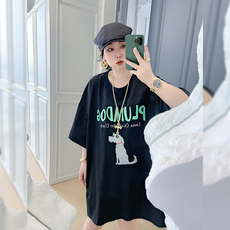 大码女装胖mm卡通减龄短袖t恤图片