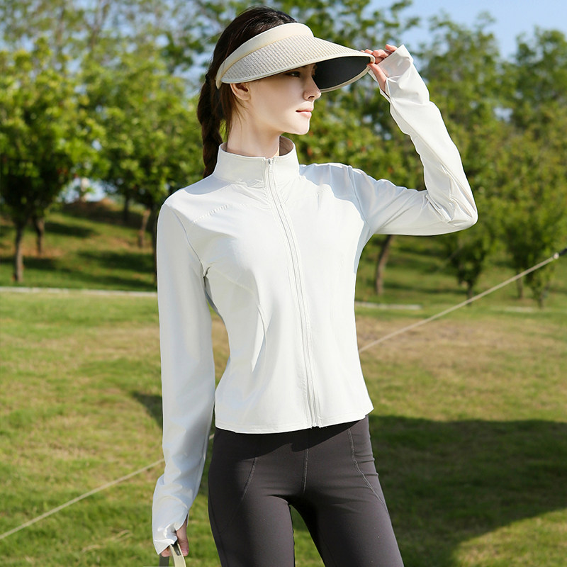 冰丝防晒衣女款夏季2025新款立领修身瑜伽服健身紧身上衣薄款外套