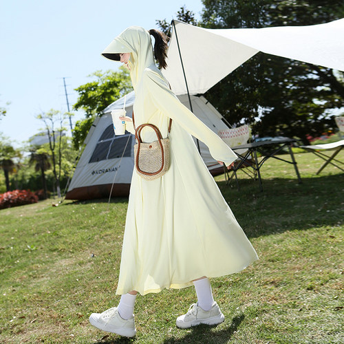 凉感长款冰丝宽松全身防晒服