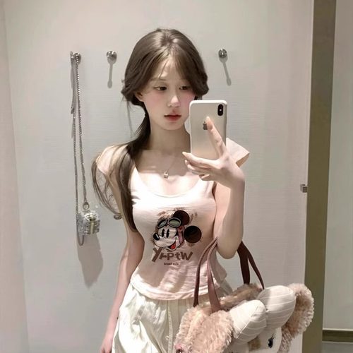 美式复古减龄印花竹节棉短袖t恤