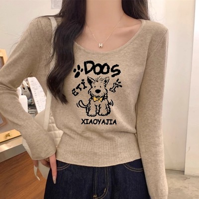 针织打底衫女秋冬修身掐腰氛围感