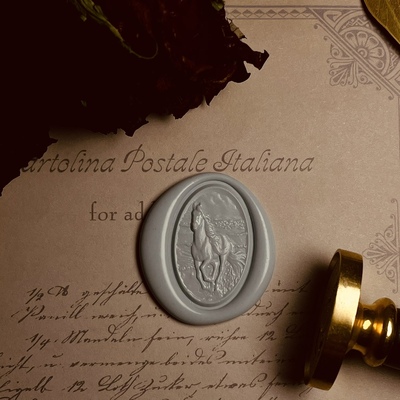 【骏马】火漆印章浮雕3D立体复古章头手帐礼物信封印章火漆小章