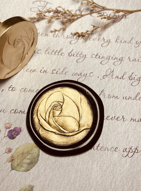 【小玫瑰】玫瑰花火漆印章浮雕3D立体复古章手帐信封小章