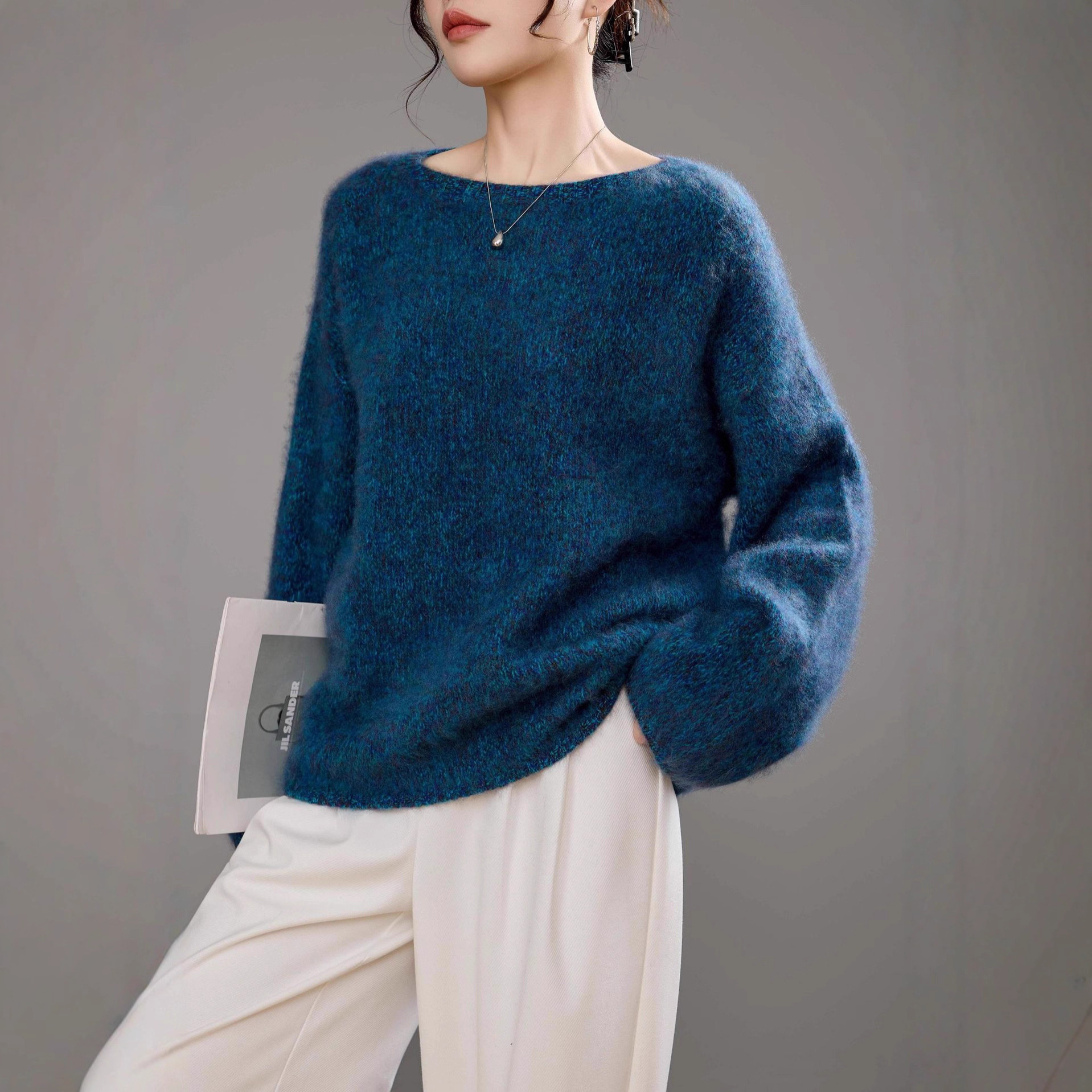 Danise高定 2025年秋季新品 纱线羊拉绒慵懒宽松毛衣软糯保暖显瘦