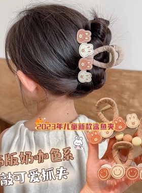 新款奶咖色抓夹女孩鲨鱼夹发饰