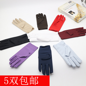 氨纶手套文玩盘珠男女薄款夏季春秋防晒礼仪舞蹈弹力珠宝演出批发