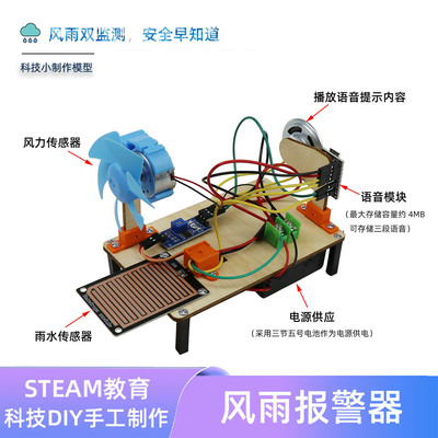 DIY风力下雨水检测报警器科技小制作模型学生手工通用实验材料包