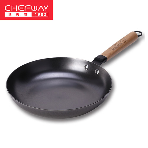 CHEFWAY加厚无涂层不生锈铸铁平底不粘煎锅煎牛排电磁炉通用28cm - 封面