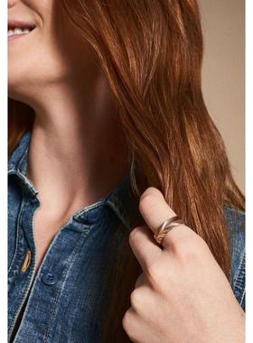 Fossil/化石女戒简约不锈钢素圈指环日常百搭饰品