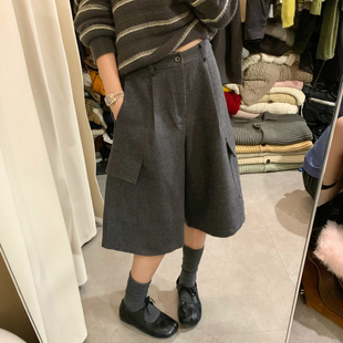 羊毛呢七分西装阔腿裤女欧洲站2026早秋新款欧货女装时尚休闲裤潮