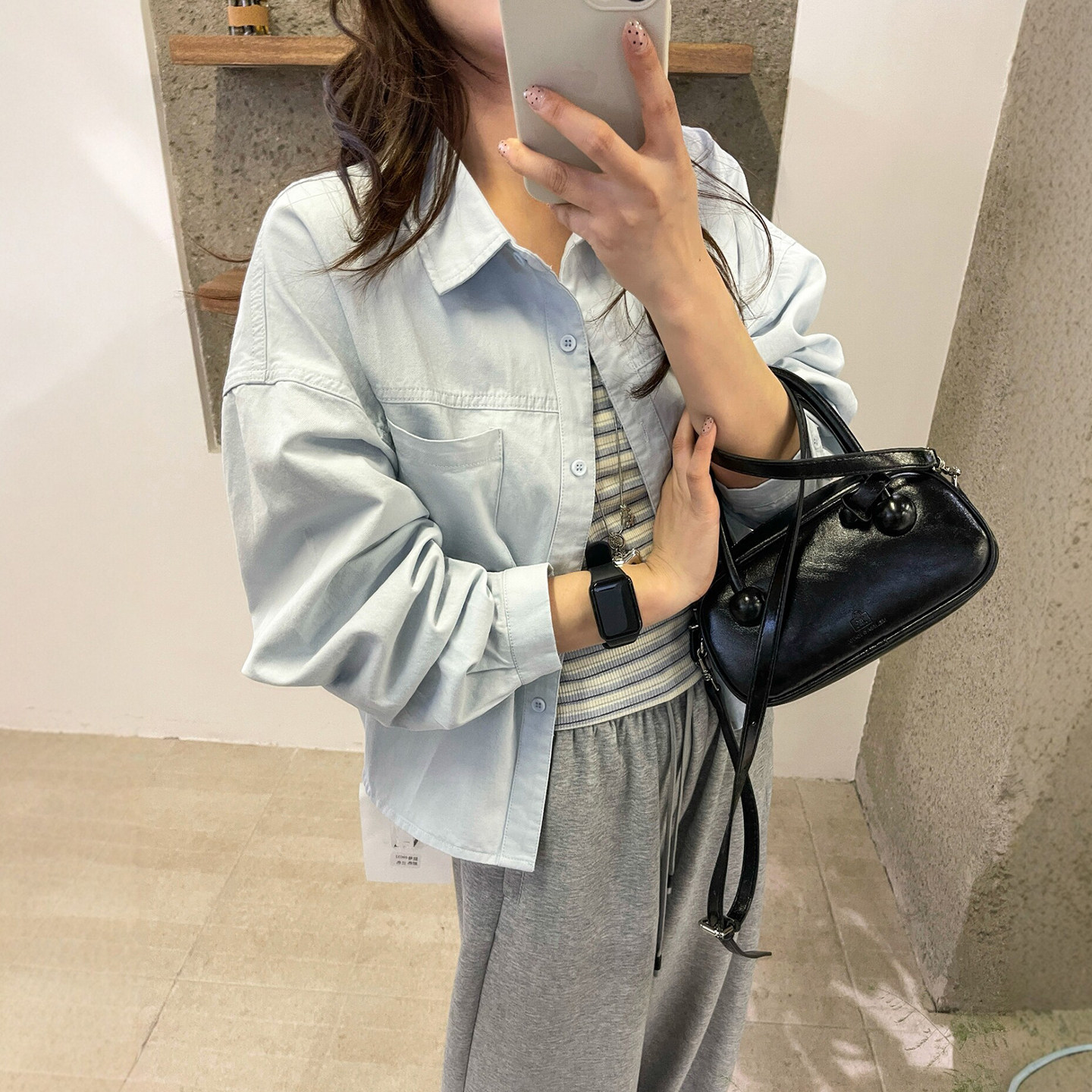 工装牛仔衬衫吊带背心两件套上衣女欧洲站2026春装新款欧货女装潮