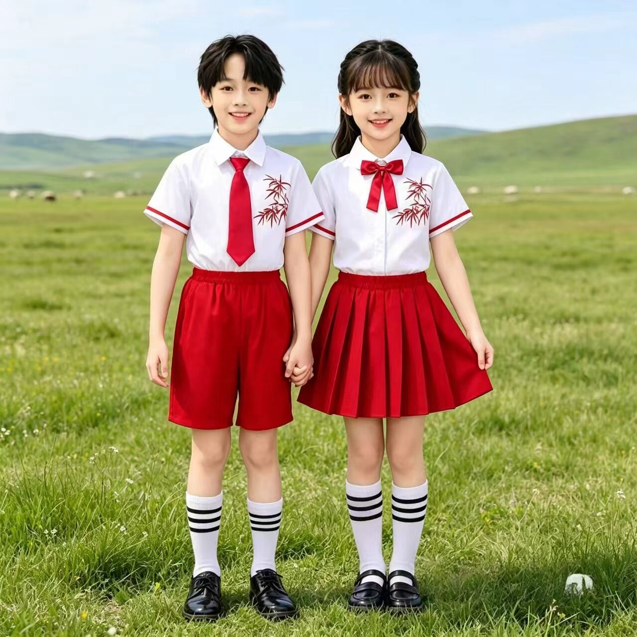 六一儿童合唱演出服幼儿园班服毕业照服装夏小学生诗歌朗诵表演服