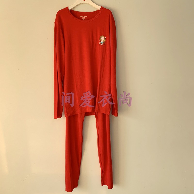 皮尔卡丹儿童内衣女童孩学生青少年本命年过年压岁大红套装264201