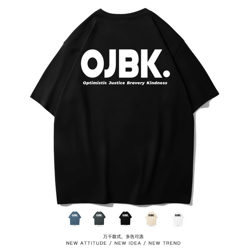 OJBK英文字母搞怪简约港风短袖夏