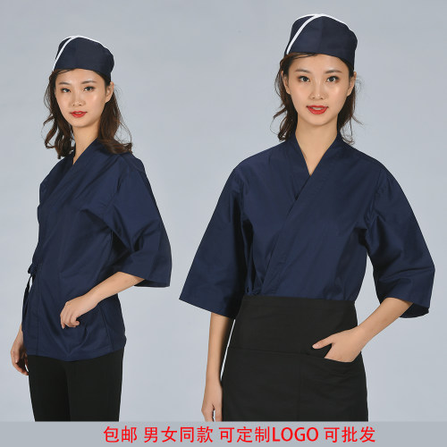 日式料理店西餐厅男女厨师服