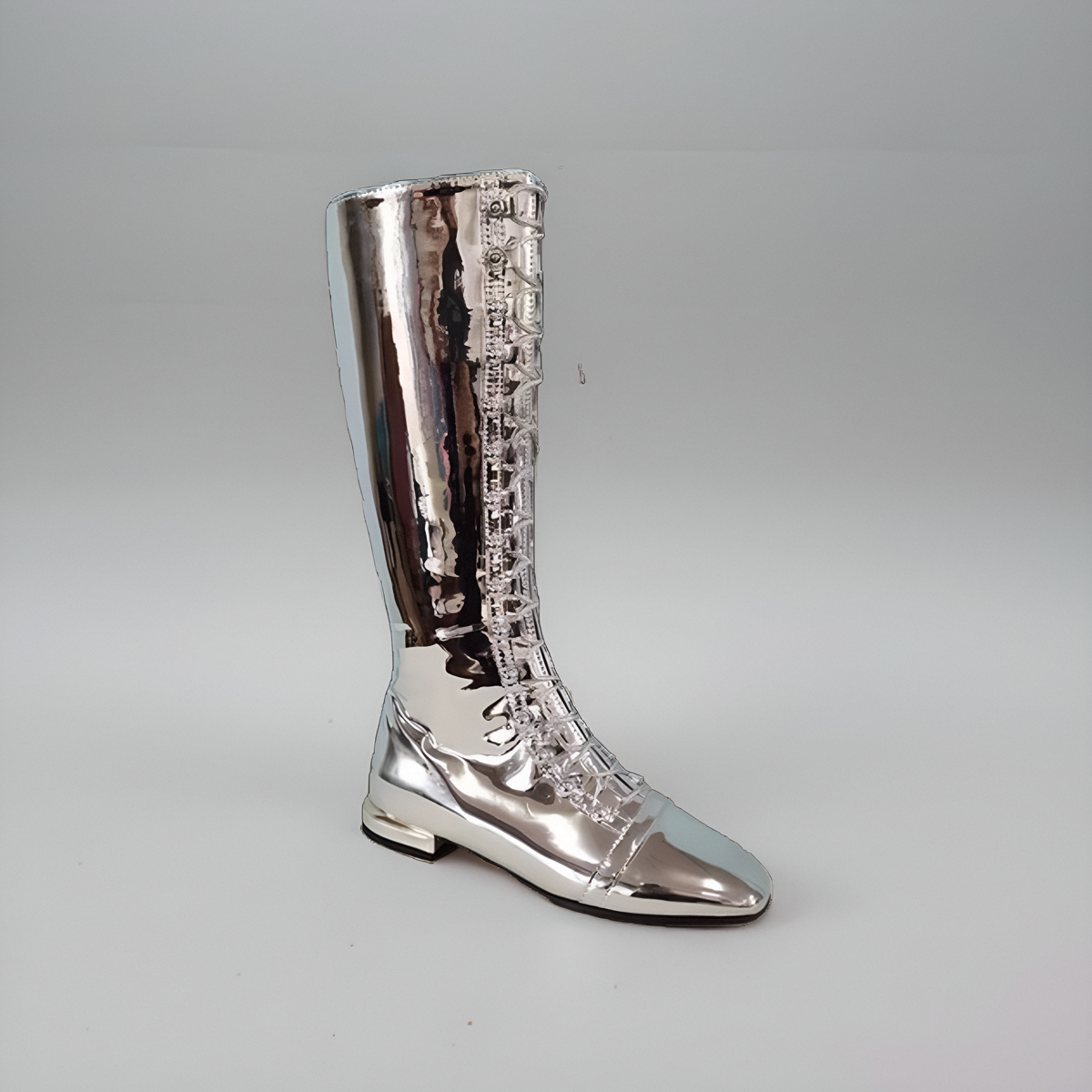 KOGSWFAUVN金属色撞色走秀马丁靴