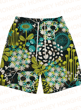 Men's Shorts Skull Printing Summer Women's Shorts Pop Pants