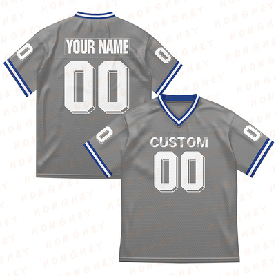 Free Customized Football Jersey V Collar Grey T-Shirts Men