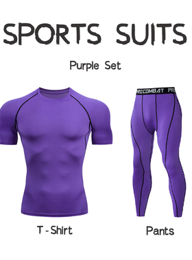 Summer Men Sports Suits Running Clothes Training T-Shirt Set