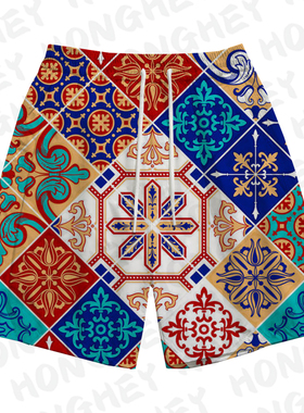 Men's Shorts Summer Home Half Pants Geometric Shorts For Men