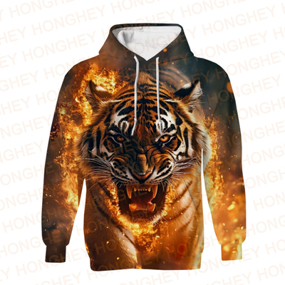 Tigers Hoodies For Men Pullovers Autumn Animal Men's Hoodies