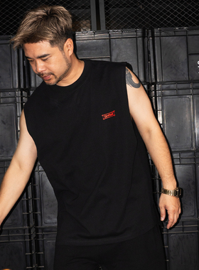 CHIUMOOK Life Tags 潮牧245克跑步训练宽松衣服夏季坎肩无袖T恤