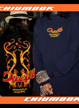 OSCILL 金龙印花长袖T恤