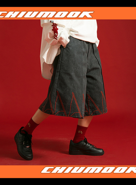 OSCILL 超重磅帆布七分裤短裤做旧工装