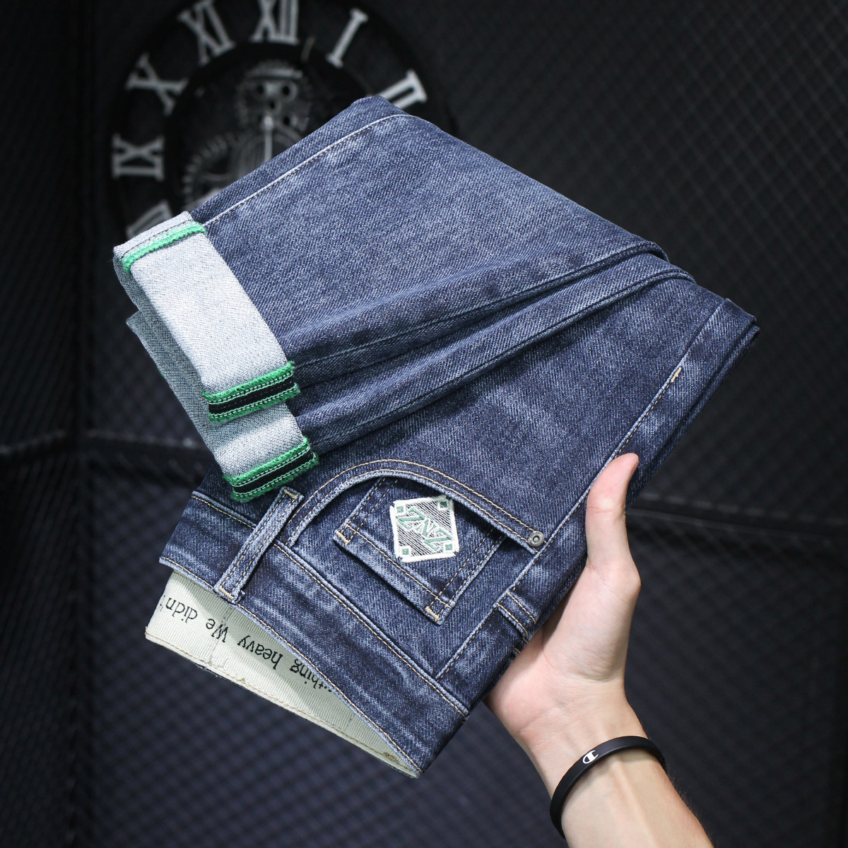 长裤印花刺绣春秋季修身显瘦