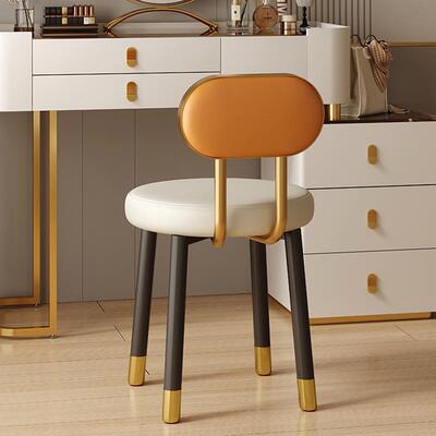 化妆椅2024新款梳妆台凳子女生卧室轻奢高级感美甲椅子矮凳餐桌椅