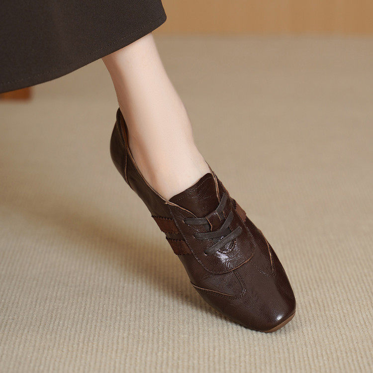 4cm英伦风小皮鞋女2026新款深口羊皮单鞋通勤乐福鞋中跟粗跟女鞋,女鞋,深口单鞋,淘宝优惠券,粉丝福利购,淘宝优惠卷