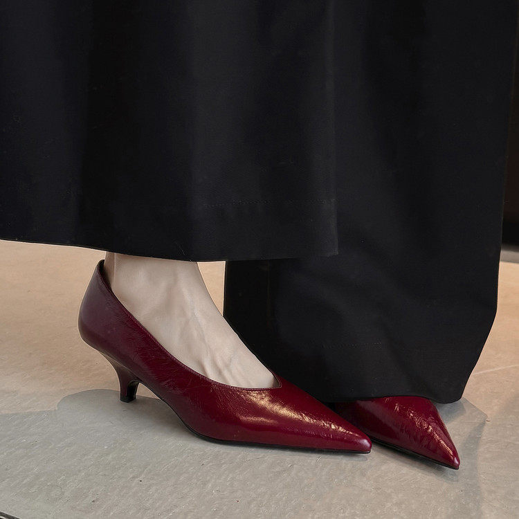 5cm法式单鞋尖头高跟鞋猫跟单鞋女2026新款细跟鞋气质工作鞋黑色