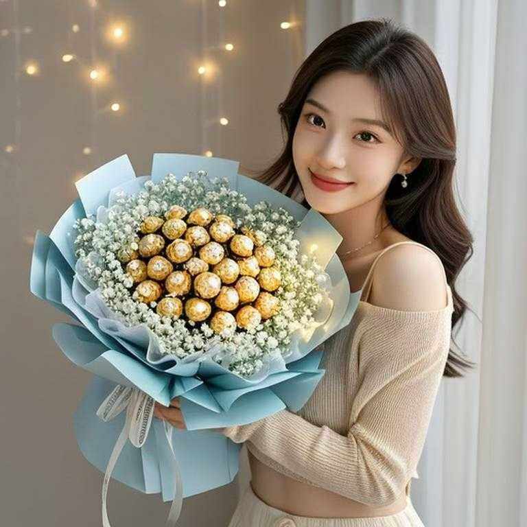 巧克力球花束成品情人节送女友六一儿童生日礼物毕业成人礼物