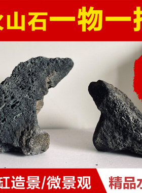 精挑黑色火山石造景大块鱼缸造景摄影天然火山岩熔岩石拍摄道具
