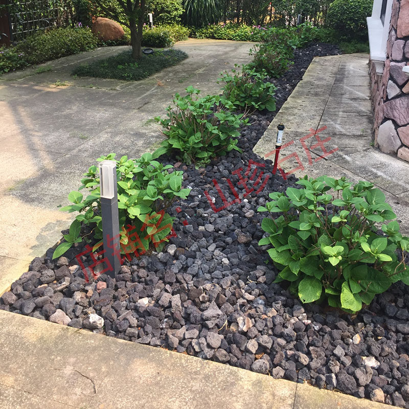 黑火山石颗粒园林大块铺面石天然岩石装饰植物垫底园艺植物栽培土