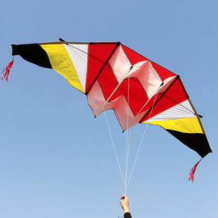 恒江风筝滑翔机风筝软伞布大型成人立体风筝微风高档碳素杆伞布