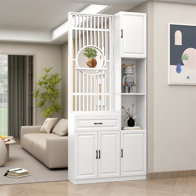 玄关柜屏风隔断客厅入户正对门轻奢进门酒柜简约置物架鞋柜新中式