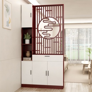 饰简约现代 柜一体客厅正大门进户门遮挡装 新中式 屏风隔断玄关柜鞋