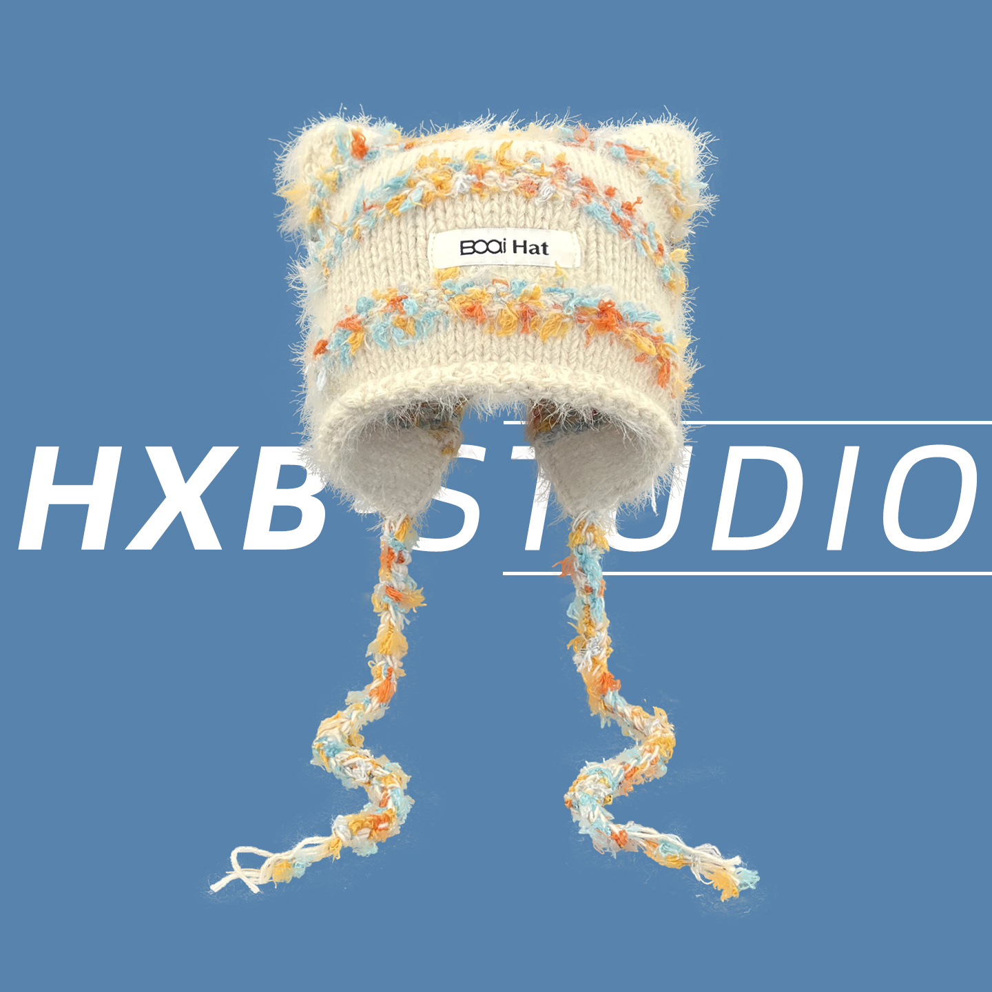 出游可爱女秋冬彩色点点针织帽