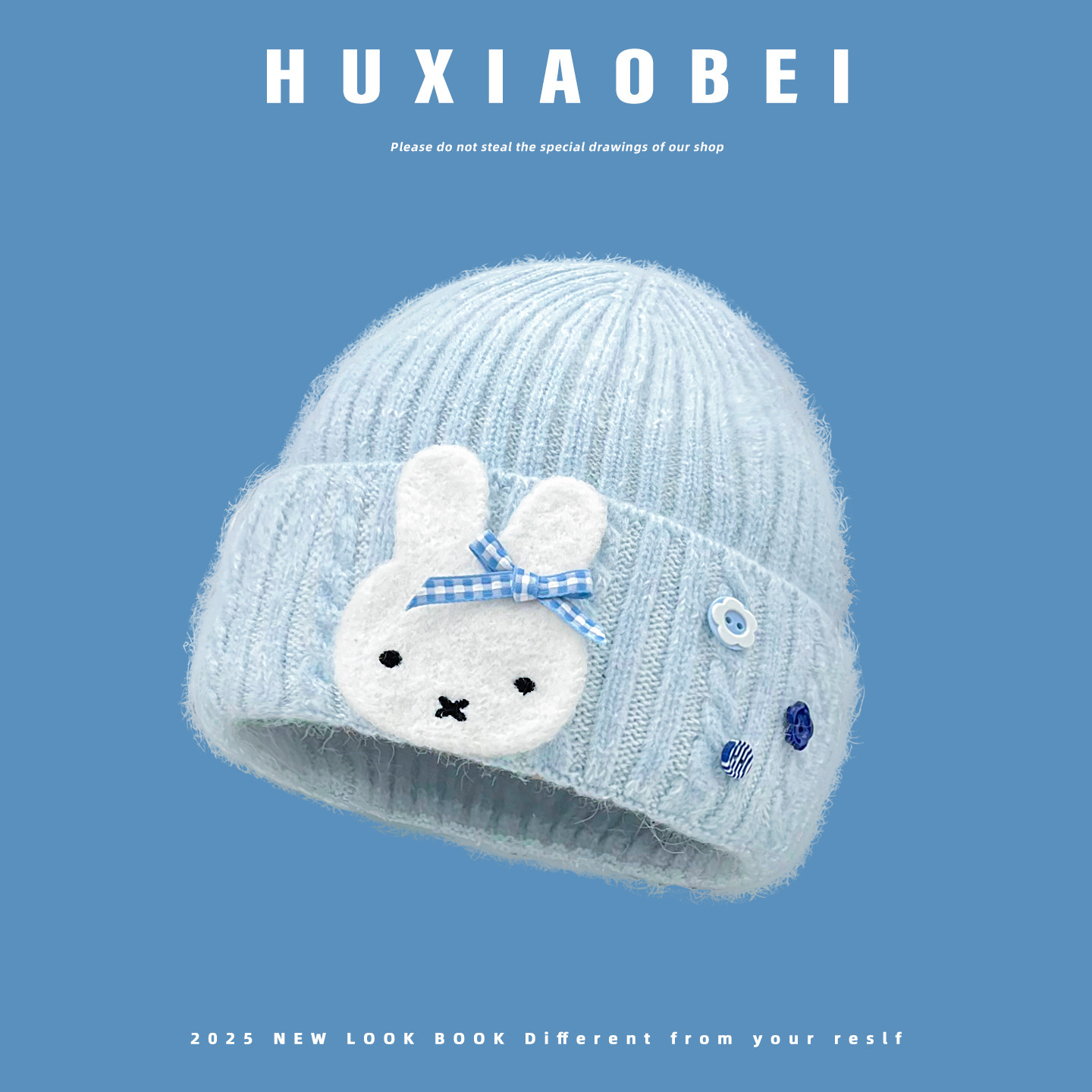 韩版可爱卡通小兔子蝴蝶结针织毛线帽女秋冬出游保暖防寒套头帽子,服饰配件/皮带/帽子/围巾,帽子,淘宝优惠券,粉丝福利购,淘宝优惠卷